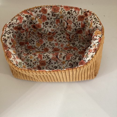 Plateau de rangement en tissu de coton fleuri : solution de rangement chic pour bijoux, clés et objets du quotidien