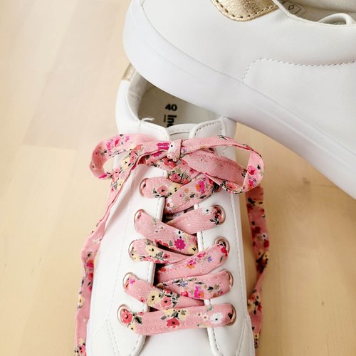 Lacets en tissu coton bio liberty