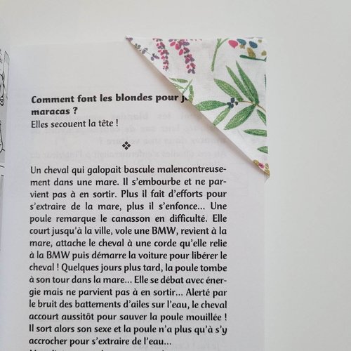 Marque pages en tissu coton