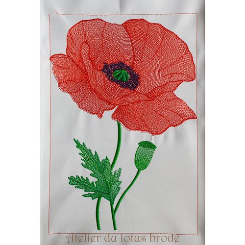 Fichier broderie machine coquelicot