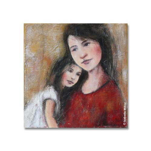 Peinture Maman Et Moi Petite Fille Femme Mere Maternite Un Grand Marche