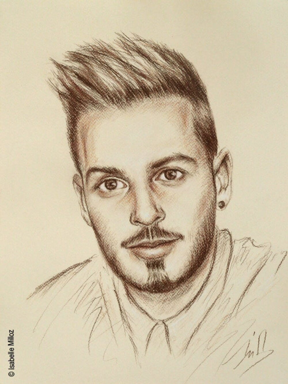 M pokora portrait  original dessin  30x40cm 12x16 portrait  