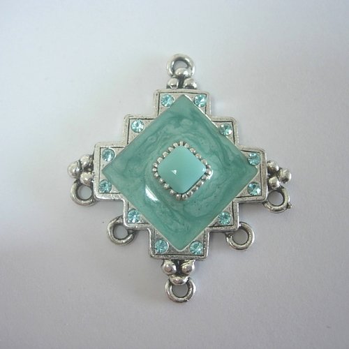 Pendentif émaillé turquoise