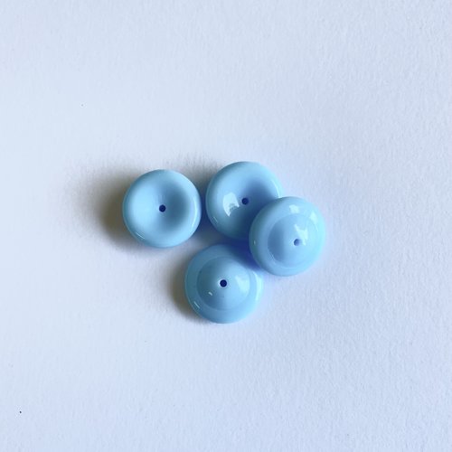 Perle rondelle en verre couleur bleu