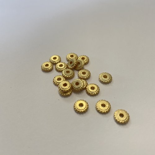 Mini intercalaires métal rondelles plaqué or x20