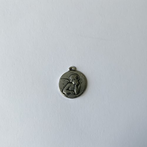 Médaille ange de raphaël en métal argenté