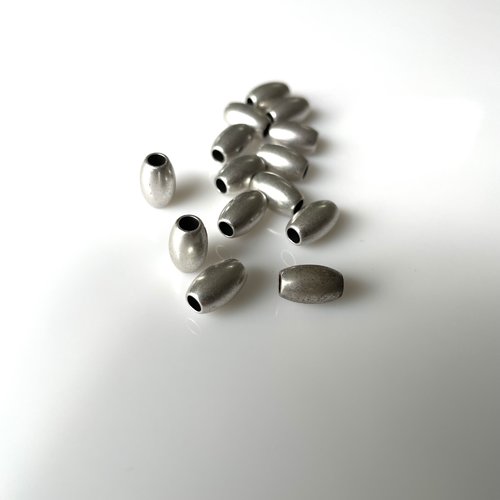Perle olive en métal argenté