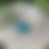 Boucles d’oreille nina, forme ronde, couleur turquoise - en soie non tissée et laiton d'horloger