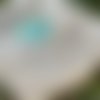 Boucles d’oreille aretha, couleur turquoise clair, forme ronde - en soie non tissée et laiton d'horloger