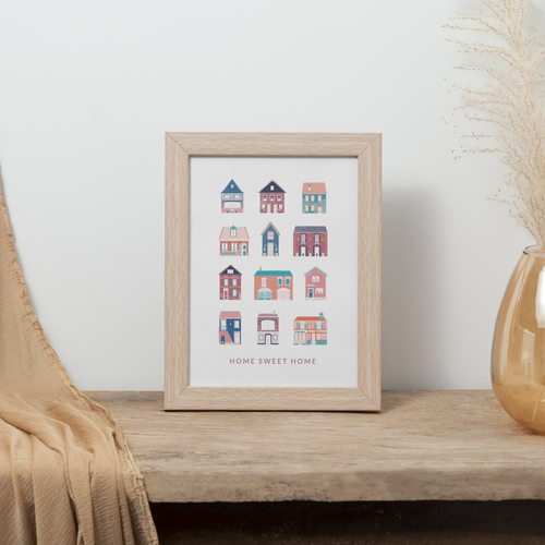 Carte home sweet home à offrir ou à encadrer au format a6 vertical  - couleurs douces