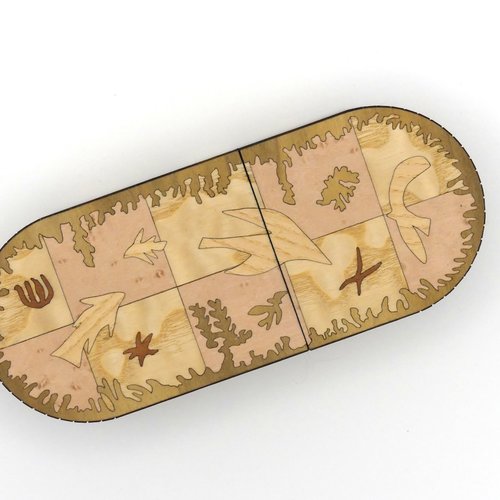 Etui à lunettes en marqueterie modèle matisse clair