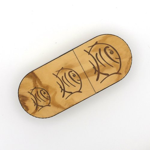 Etui à lunettes en marqueterie modèle famille bubulle