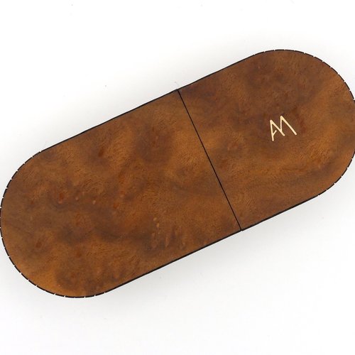 Etui à lunettes en marqueterie loupe d'amboine