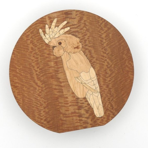 Coffret en marqueterie d'inspiration japonaise - cacatoès