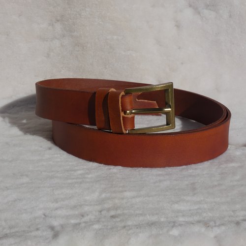 Ceinture 3,5 cm artisanale française en cuir pleine fleur et boucle haut de gamme