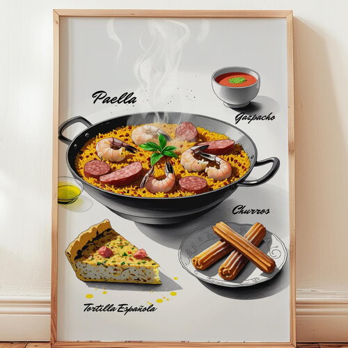 Poster recettes espagnol, recette grand mère,