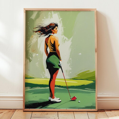 Poster joueuse de golf