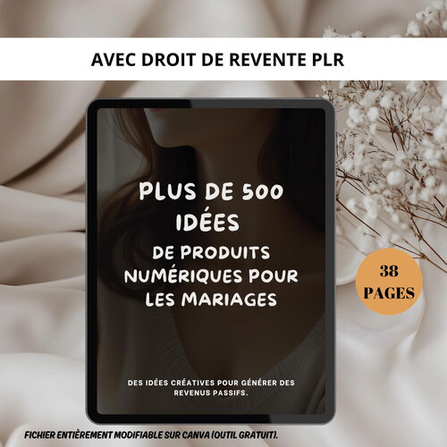 Ebook à revendre : idées de produits numériques pour mariage