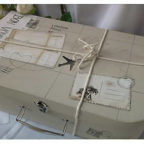 Urne Valise Kraft Personnalisable | Thème Voyage