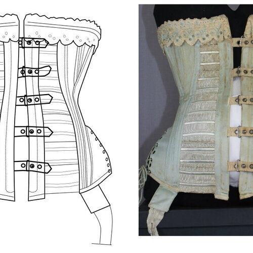 Ref mamer  pdf fichier digital à charger en ligne patronage de corset de grossesse ancien poitrine 76 cm