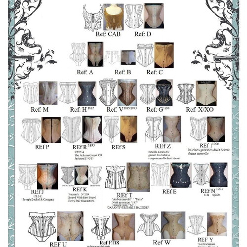 Lot de 3 patronages de corsets sur un choix de 44 références pdf fichier digital à charger en ligne