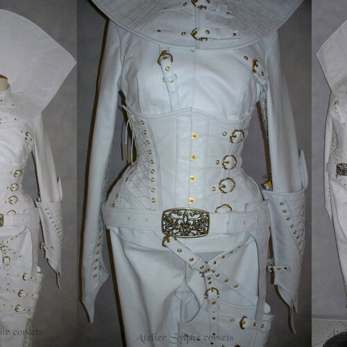 Costume cosplay costume fait main en cuir de 23 pouces, fête fantastique cosplay inspirée de la légende du chercheur