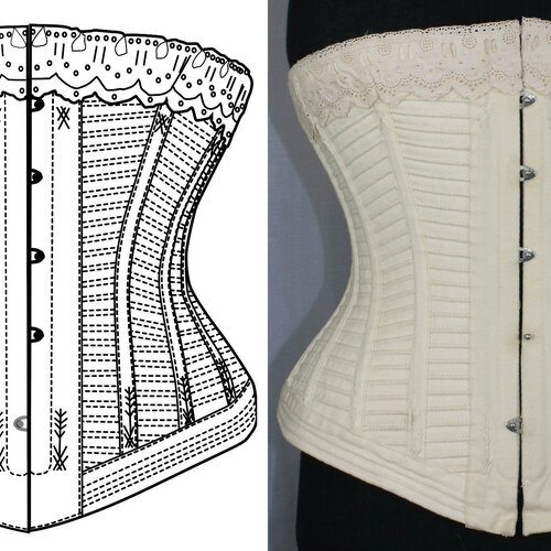 Ref lipsi pdf fichier digital à charger en ligne patronage de corset ancien cordé taille 73 cm