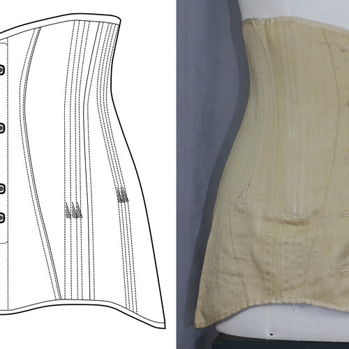 Ref geane pdf fichier digital à charger en ligne  patronage de corset gaine début xxem taille 88cm