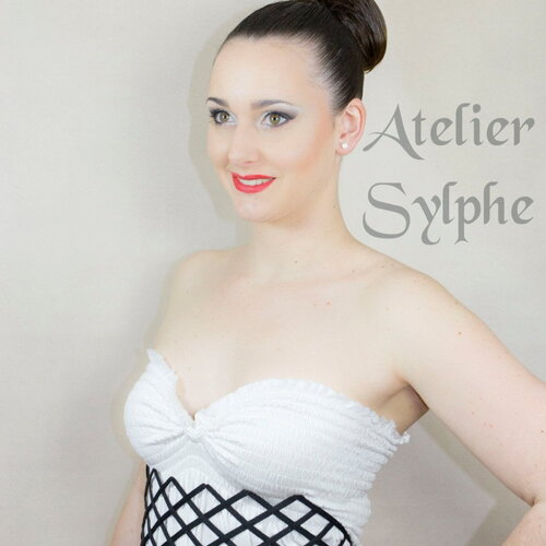Ceinture cage grillage crinoline noire et lien attache ruban taille unique