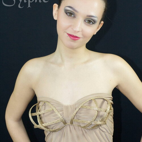 Soutien gorge cage grillage crinoline lamé or et lien attache ruban cou et dos taille unique