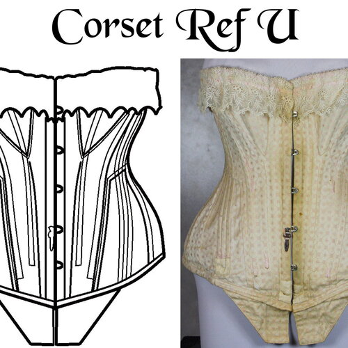 Ref u pdf fichier digital à charger en ligne patronage de corset ancien edwardien début xxem siècle