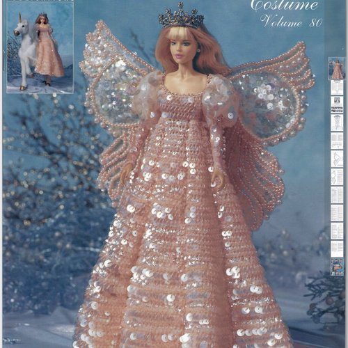 Modèles chic robe dentelle perlage au crochet pour barbie ange.tutoriels anglais  en format pdf