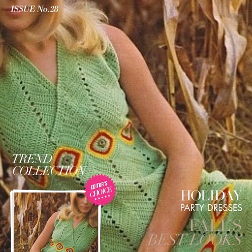 Vintage modèle chic robe dentelles au crochet pour femme.patron -tutoriels en français format pdf