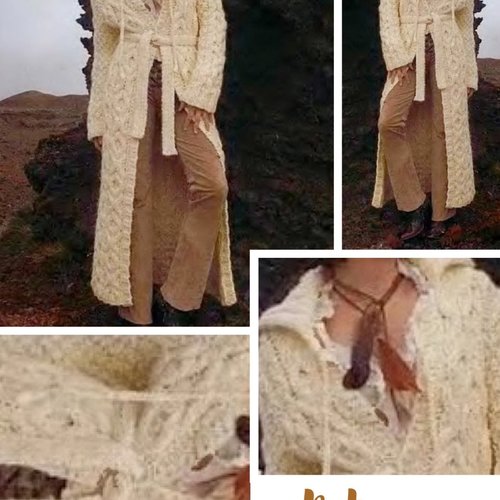 Vintage .modèle chic manteau - cardigan en tricot  pour femme.patron -tutoriels en français format pdf