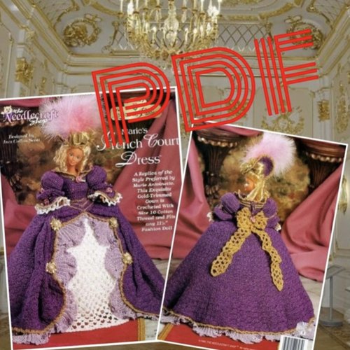Modèles robe et accessoires mariage dentelle au crochet pour barbie.pattern tutoriels anglais en format pdf