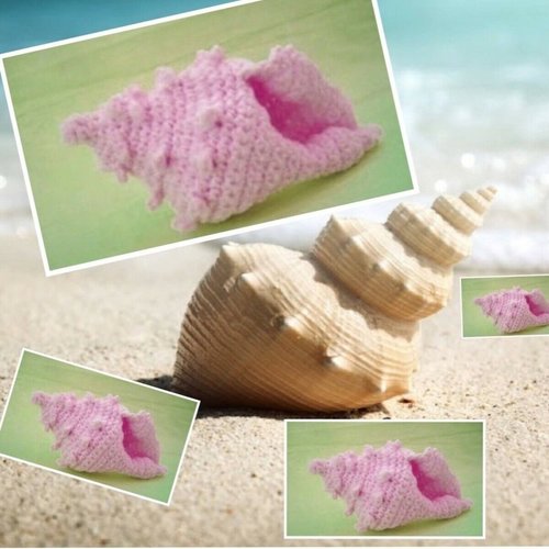 Amigurumis. modèle coquillage rose   au crochet,format pdf