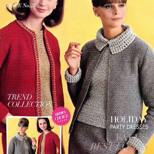 Offre spéciale.modèles (2) chics ensembles jupe et gilet ,pull,classique au crochet ,  pour femme .patron tutoriels anglais en format pdf