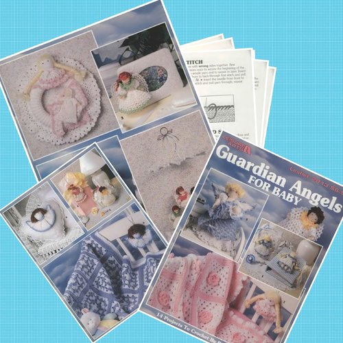 Magazine vintage en pdf. modèles pour bébé au crochet .patterns, tutoriels anglais  + légende symbole anglaise française