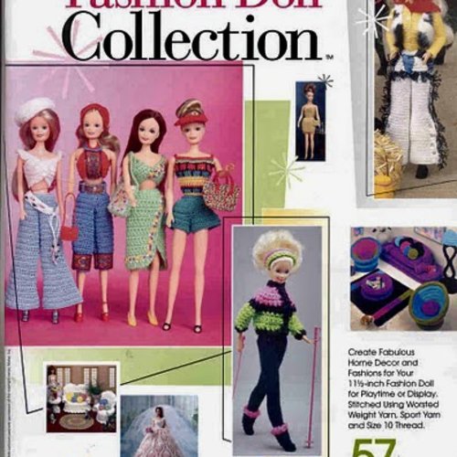 Grande magazine fashion doll collection modèles robe ,meubles et accessoires  au crochet pour barbie.pattern,tutoriels,pdf anglais.