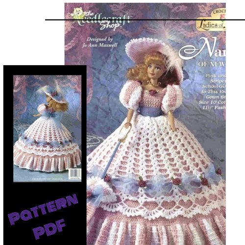 Modèles chic robe et accessoires dentelle chic au crochet pour poupée barbie pattern tutoriels anglaise en format pdf