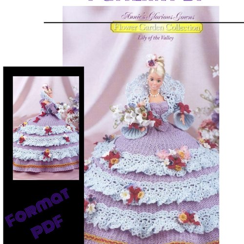 Modèle robe chic,robe et accessoires  barbie ange ,crochet(perlage).pattern, tutoriels anglais en format pdf