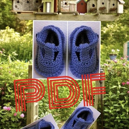 Modèle petite sandales en tricot fait main,pour bébé,patron avec tutoriels français pdf