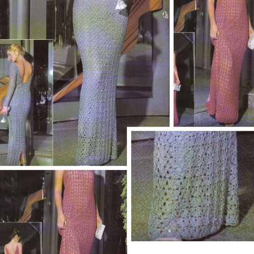 Vintage. offre spéciale.2 modèles robes de soirées ,dentelle au crochet.