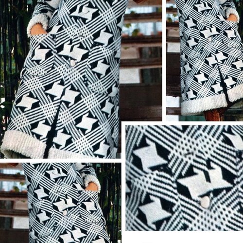 Vintage .modèle chic manteau - cardigan style chanel en tricot pour femme.patron -tutoriels en français  pdf