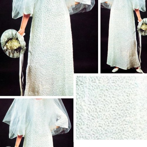 Vintage modèle chic longue robe de mariage,dentelles au crochet pour femme.patron -tutoriels en français format pdf