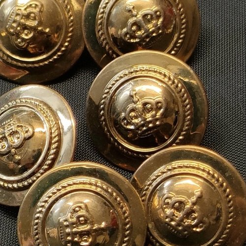 Vintage ans 80.boutons luxe ,couleur  dorés 15 mm