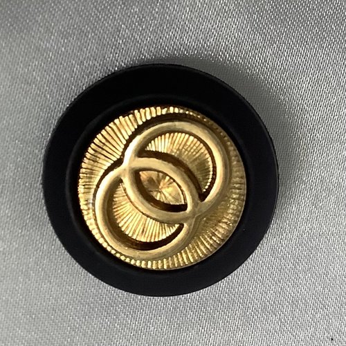 Vintage ans 80.bouton luxe  . chic boutons couleur  dorés et noirs 14mm