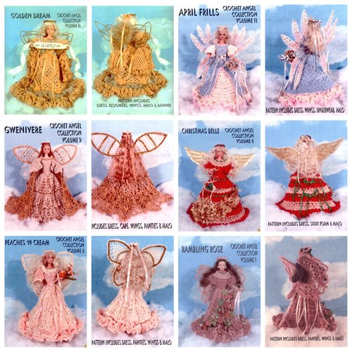 Magazine vintage anglais,6 modèles robes et accessoires de anges, chic au crochet pour barbie.pattern,tutoriels,pdf anglais.