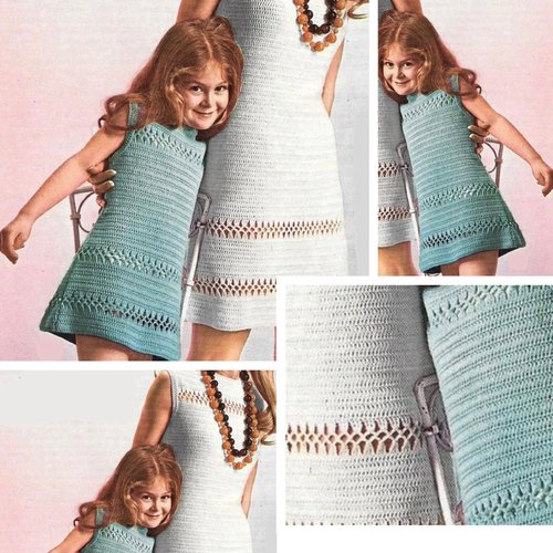 Vintage modèles chics et très jolies robes dentelles pour maman et fille au crochet pour femme.patron -tutoriels en français format pdf