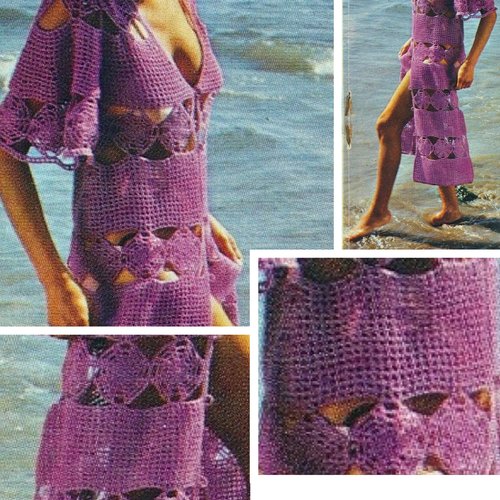 Modèle chic robe  pour plage ,dentelle au crochet pour femme